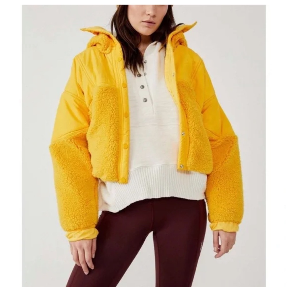 NWOT FP Movement Adventure Awaits Fleece Sherpa Jacket in Orangeade - XS - Picture 4 of 6
